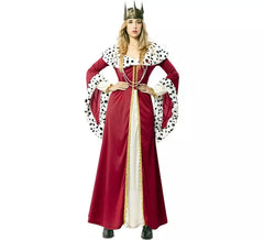 Costume de reine médiévale avec imprimé de luxe pour femme
