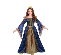 Déguisement de reine médiévale long fille