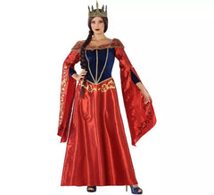 Déguisement de reine médiévale rouge pour femme