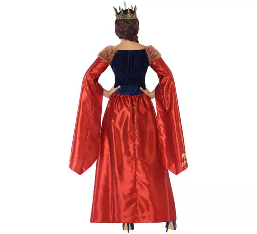Translation missing: fr.Disfraz de Reina Medieval Roja para mujer