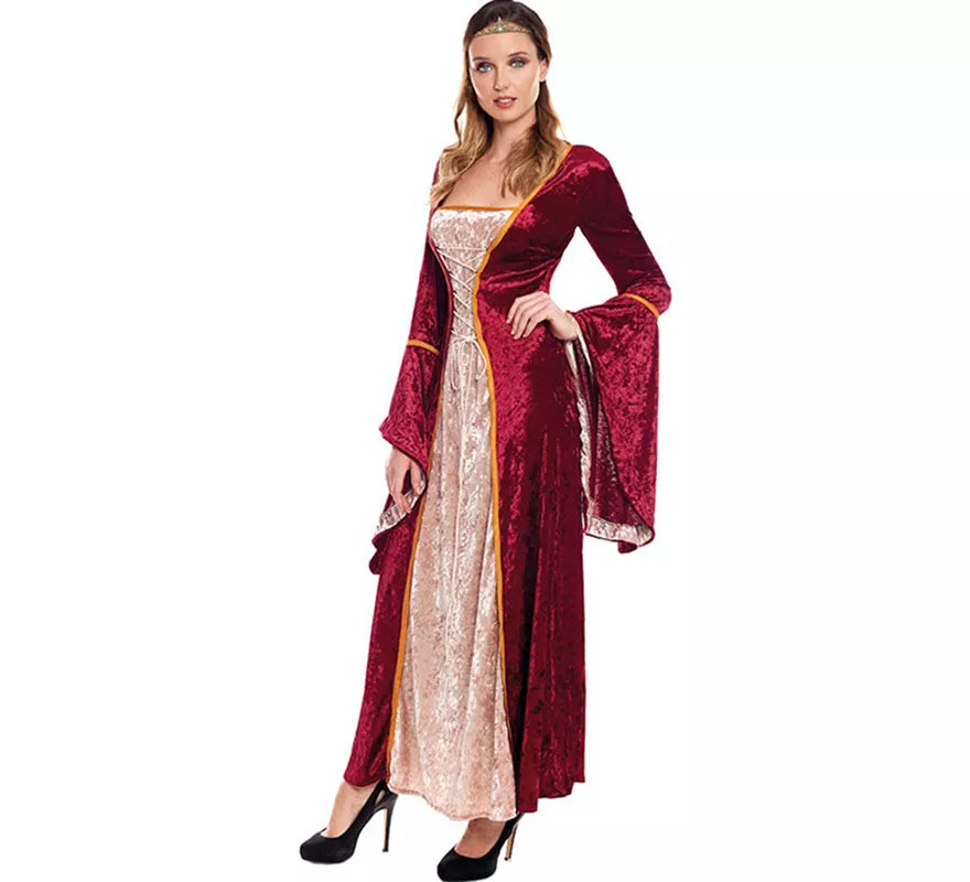 Translation missing: fr.Disfraz de Reina Medieval Vinotinto para mujer