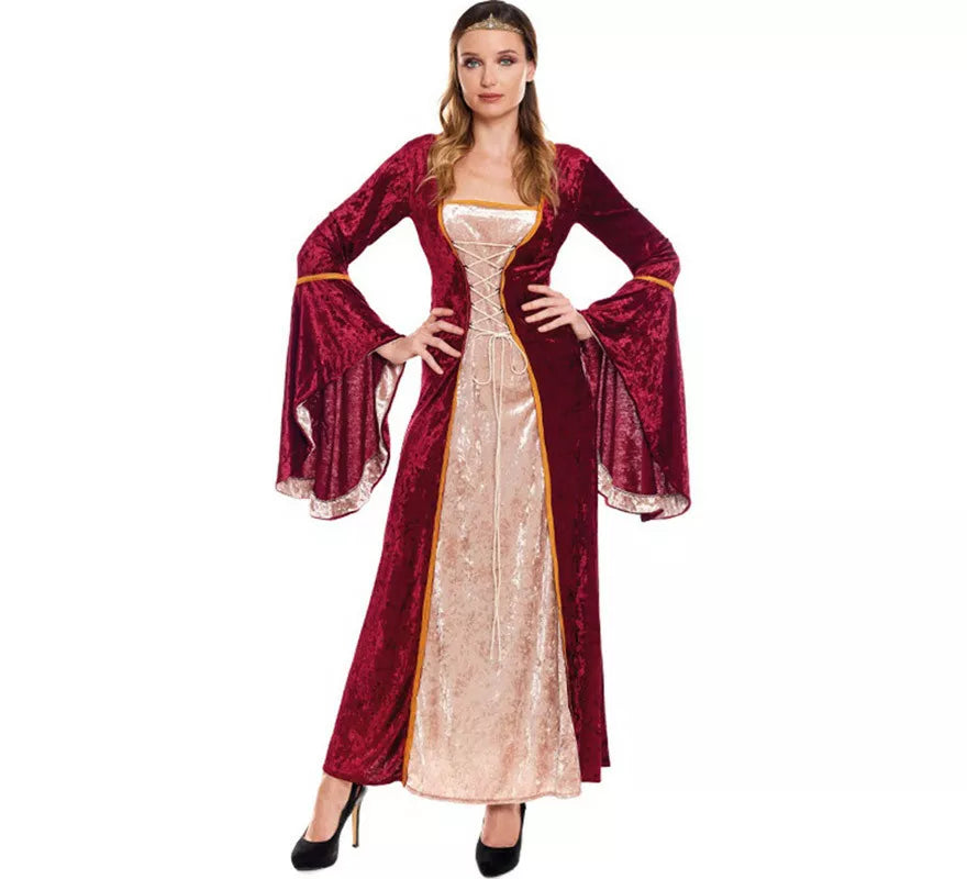 Translation missing: fr.Disfraz de Reina Medieval Vinotinto para mujer