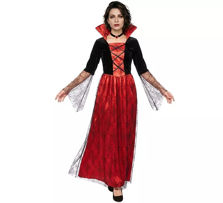 Disfraz de Reina Vampira antigua rojo para mujer