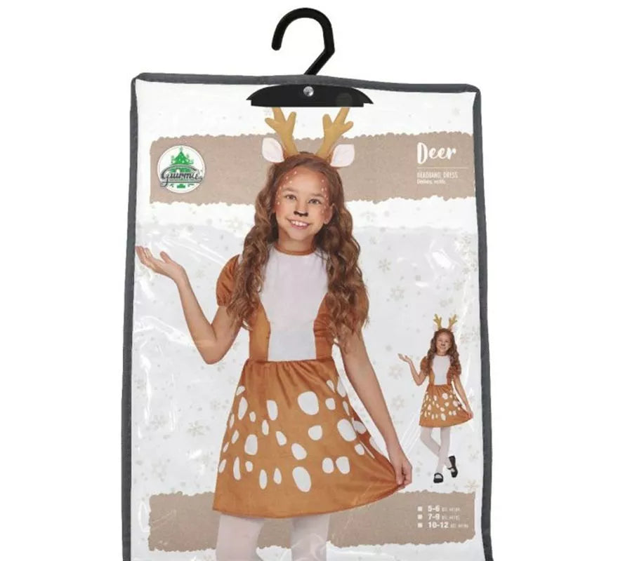 Translation missing: fr.Disfraz de Reno blanco y marrón en vestido para niña