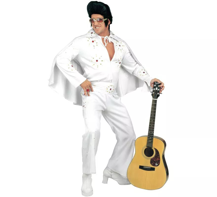 Translation missing: fr.Disfraz de Rey del Rock blanco para hombre