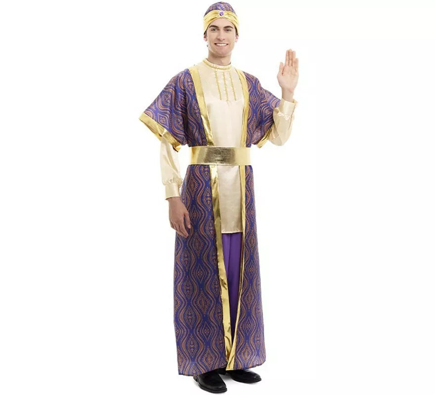 Translation missing: es.Disfraz de Rey Mago Baltasar morado para hombre