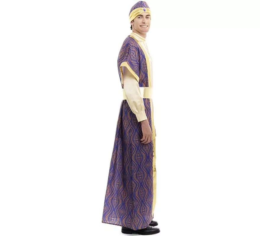 Disfraz de Rey Mago Baltasar morado para hombre