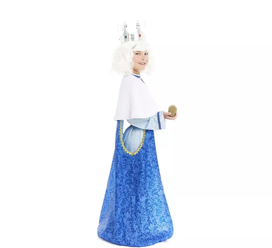 Translation missing: fr.Disfraz de Rey Mago Melchor azul y blanco para niño