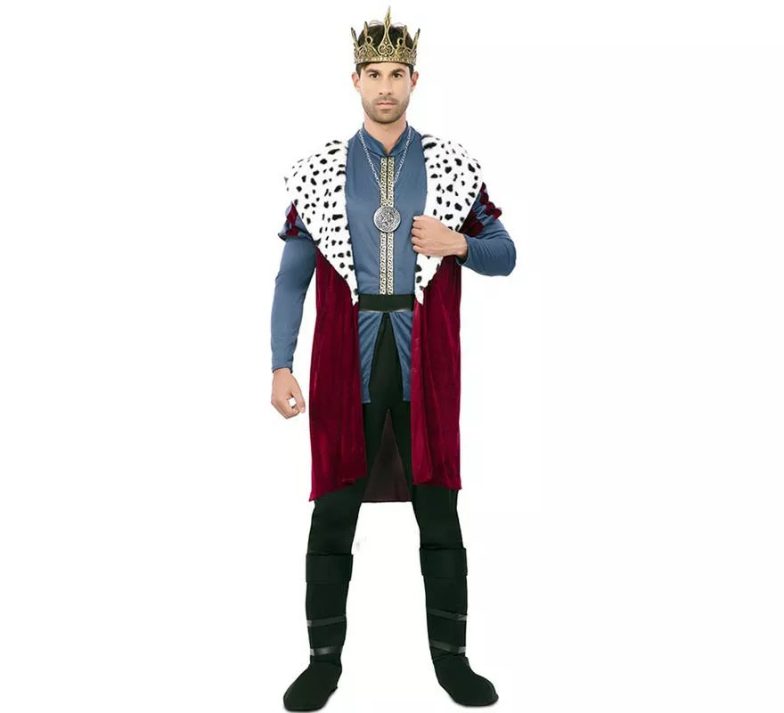 Translation missing: fr.Disfraz de Rey Medieval con estampado deluxe para hombre