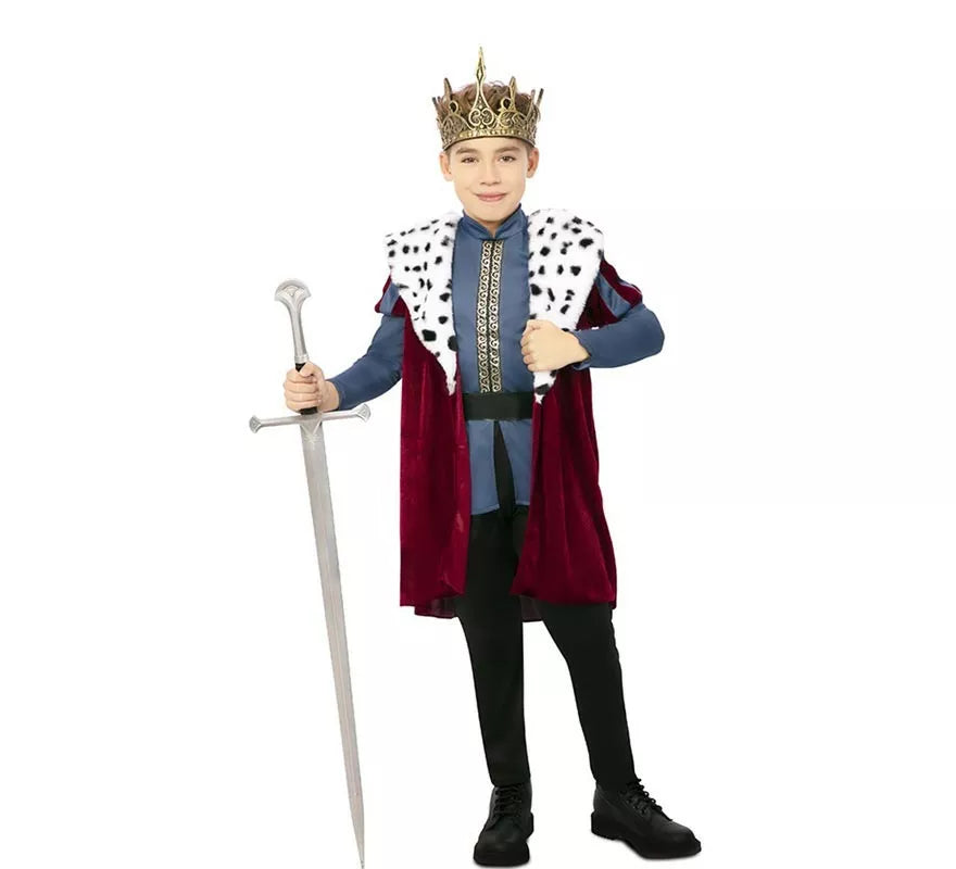 Translation missing: fr.Disfraz de Rey Medieval con estampado deluxe para niño