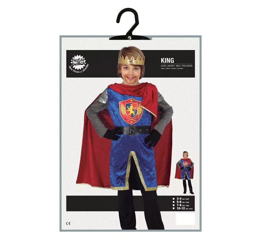 Translation missing: fr.Disfraz de Rey Medieval Elegante con capa para niño
