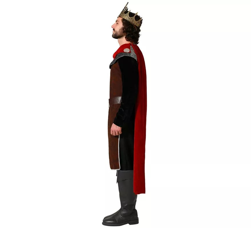 Translation missing: fr.Disfraz de Rey Medieval rojo para hombre