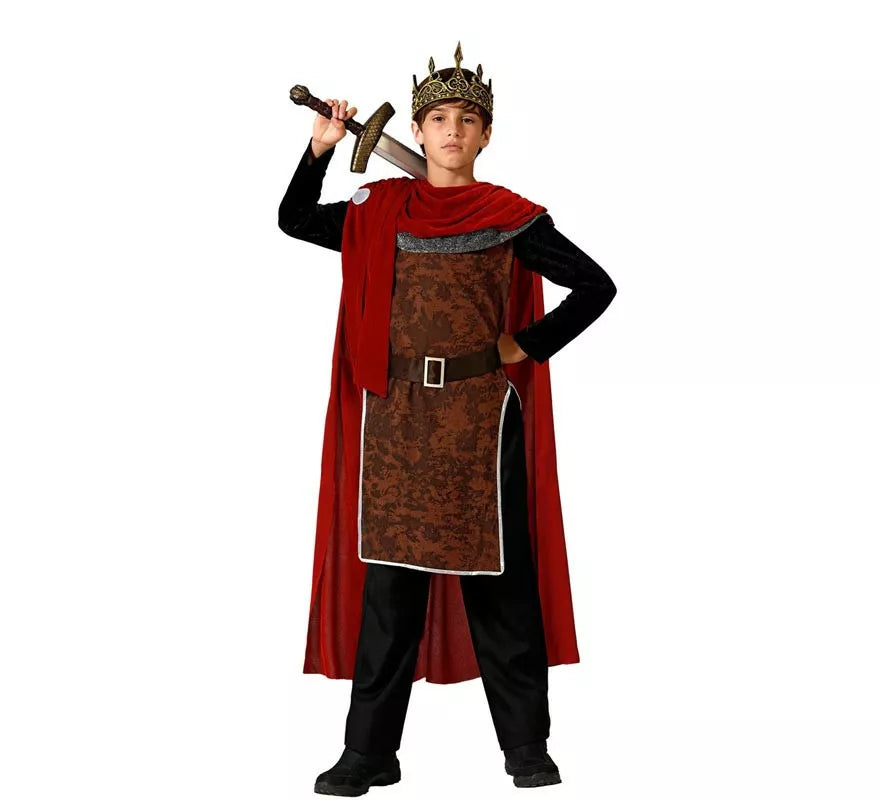 Translation missing: fr.Disfraz de Rey Medieval rojo para niño