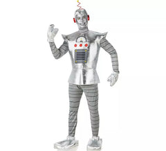 Costume de robot ancien argenté pour homme