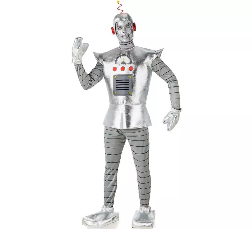 Translation missing: fr.Disfraz de Robot Antiguo plateado para hombre