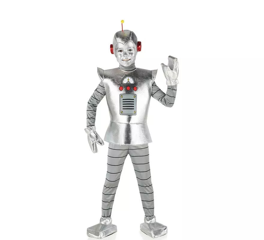 Translation missing: fr.Disfraz de Robot Antiguo plateado para niño