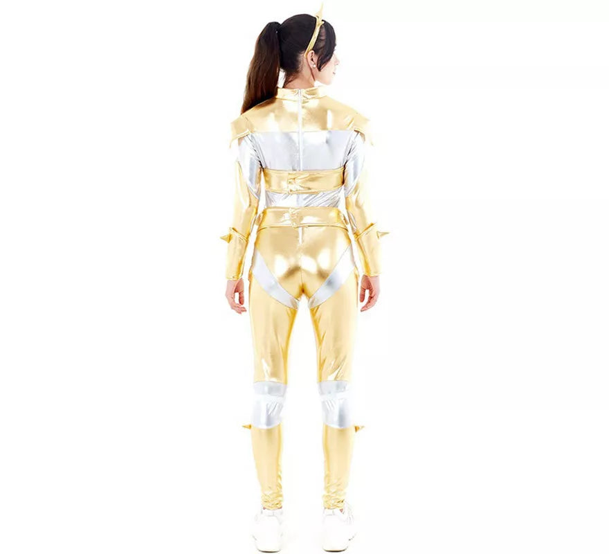 Translation missing: fr.Disfraz de Robot Woman Estelar Dorado para mujer