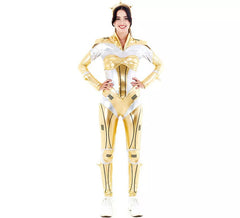 Déguisement femme robot stellaire or femme