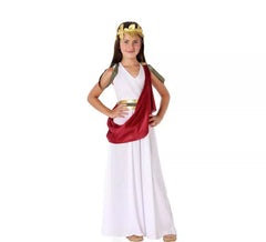 Blanc costume romain pour les filles Caped