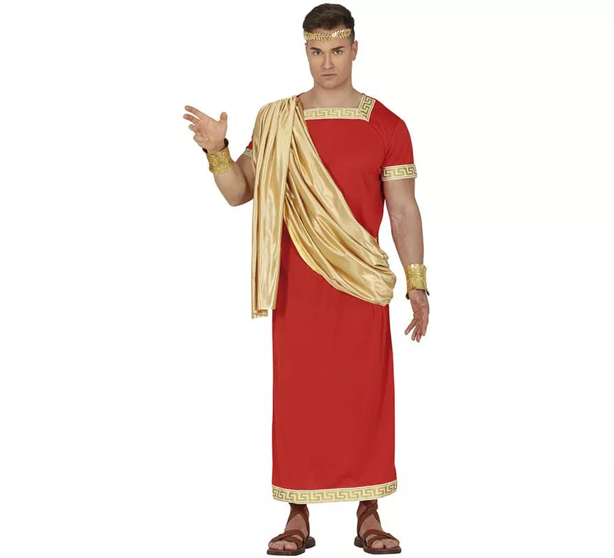 Translation missing: fr.Disfraz de Romano rojo y dorado para hombre