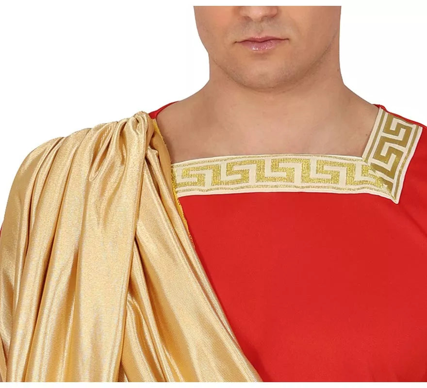 Translation missing: fr.Disfraz de Romano rojo y dorado para hombre