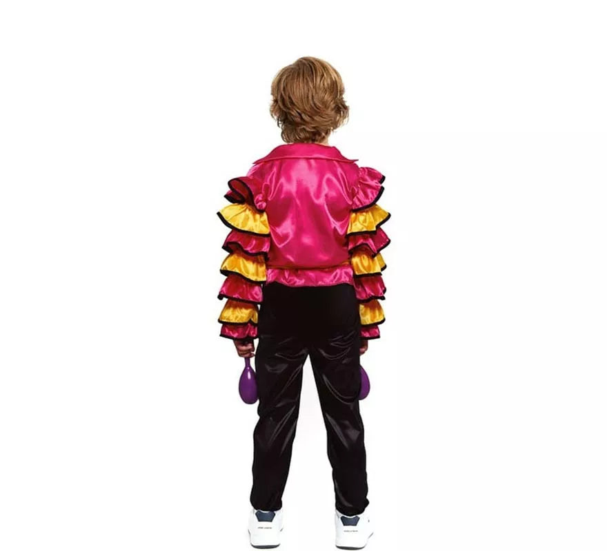 Translation missing: fr.Disfraz de Rumbero fucsia con volantes para niño