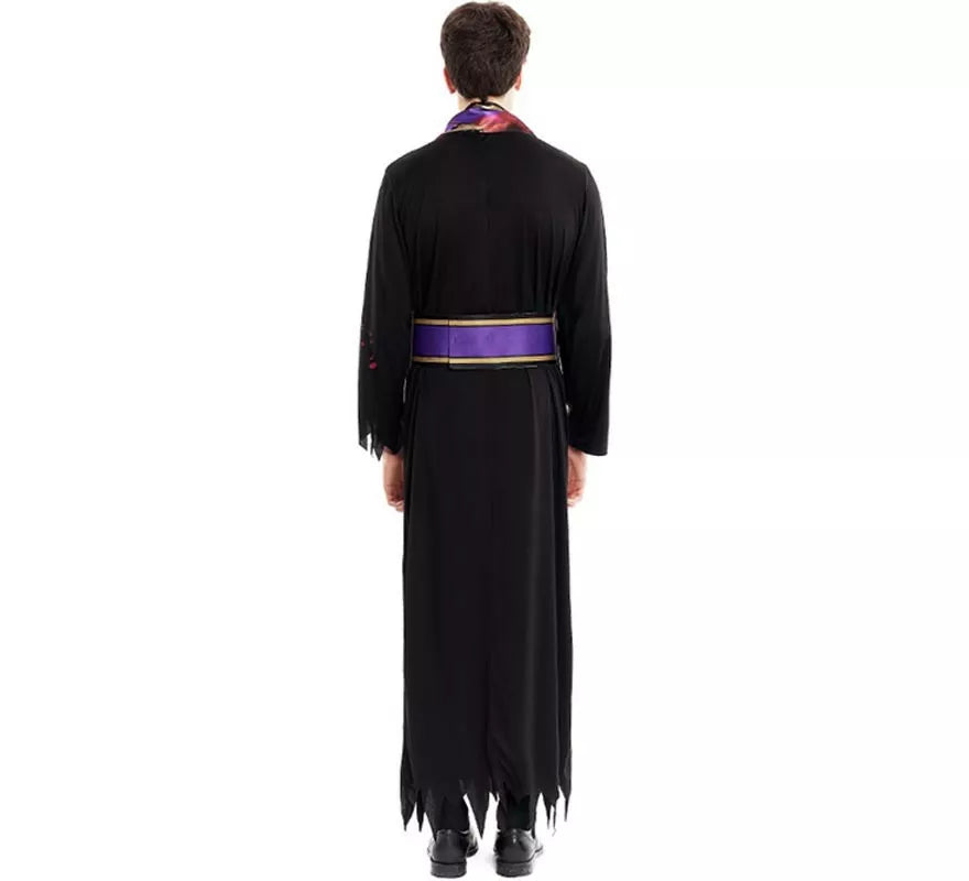 Translation missing: fr.Disfraz de Sacerdote Sangriento negro con estola para hombre
