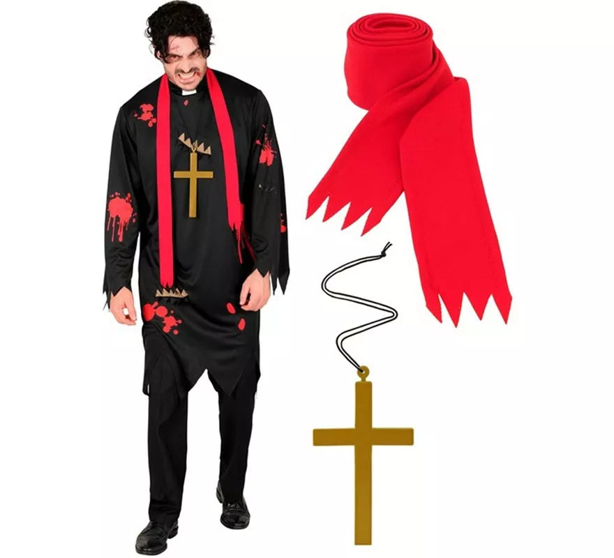 Disfraz de Sacerdote Zombie para hombre
