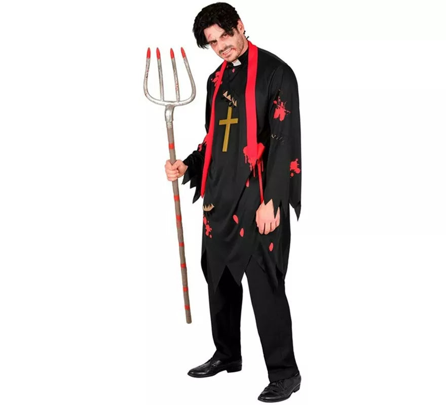 Disfraz de Sacerdote Zombie para hombre