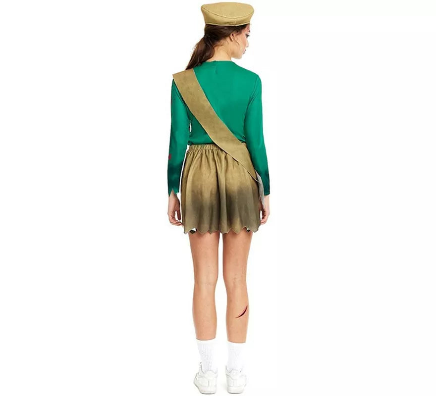 Translation missing: fr.Disfraz de Scout Zombie verde y marrón para mujer