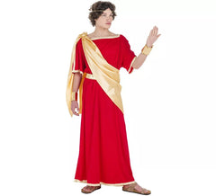 Déguisement sénateur romain rouge et or homme