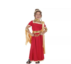 Déguisement sénatrice romaine rouge et or fille