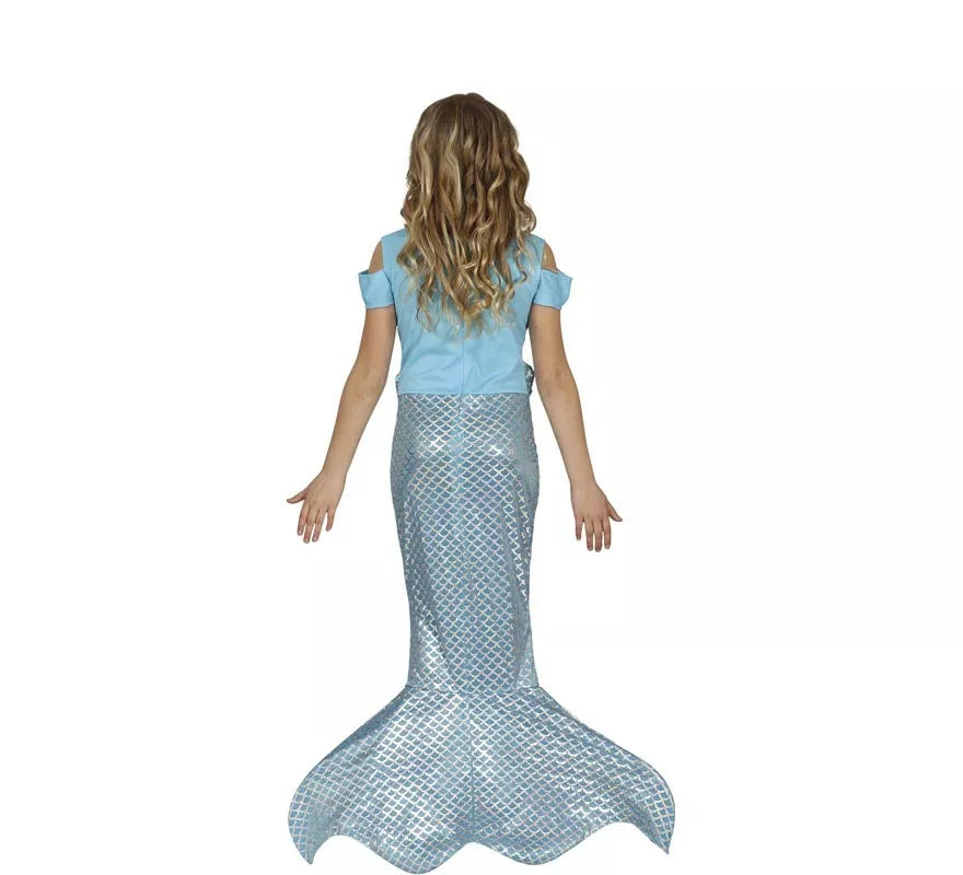 Translation missing: fr.Disfraz de Sirena Cola Larga Azul para niña