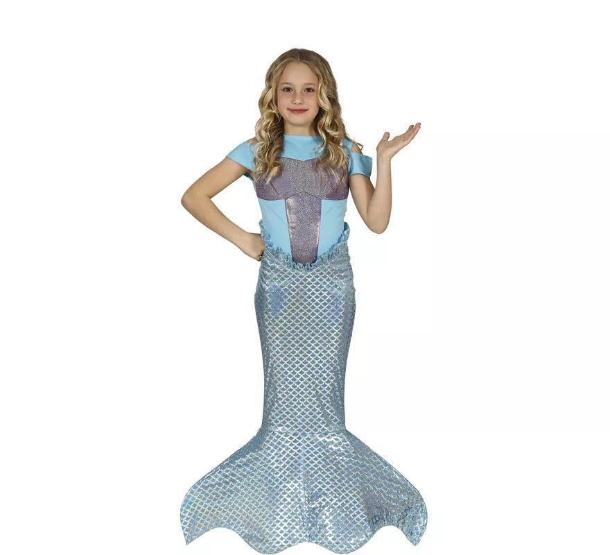 Translation missing: fr.Disfraz de Sirena Cola Larga Azul para niña