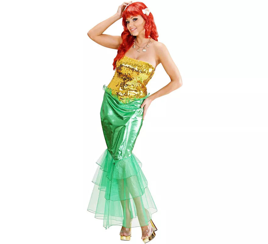 Translation missing: fr.Disfraz de Sirena Verde y Amarillo para mujer