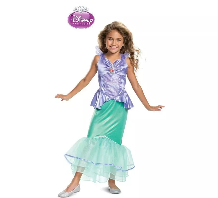 Translation missing: fr.Disfraz de Sirenita Ariel Disney Deluxe para niña