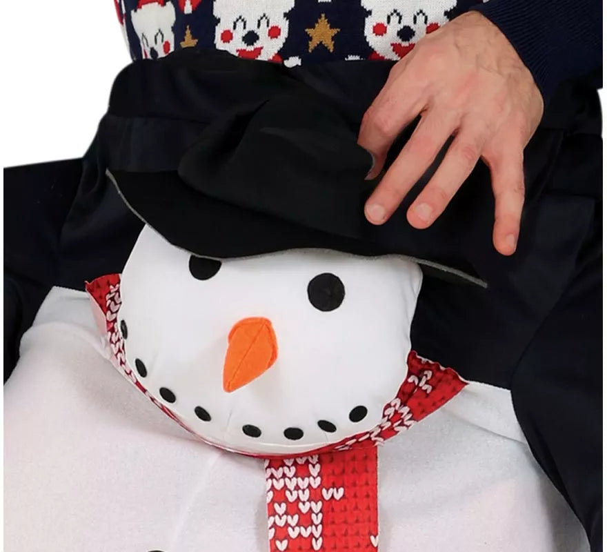 Translation missing: fr.Disfraz de Snowman montando Muñeco de nieve para adulto