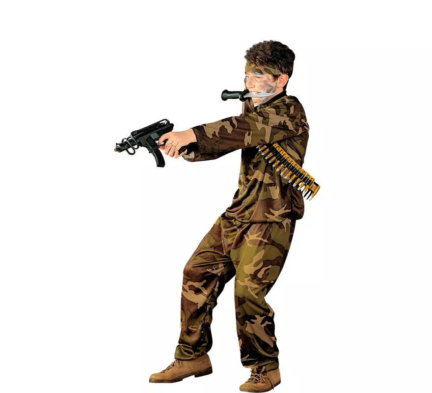 Translation missing: fr.Disfraz de Soldado camuflado marrón para niño y adolescente