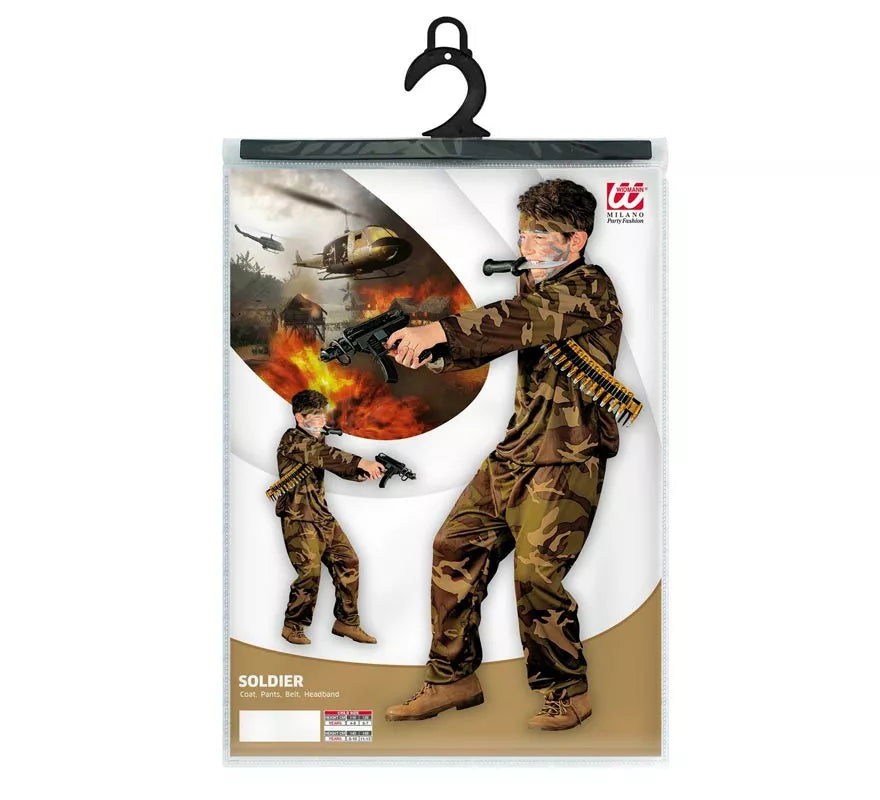 Translation missing: fr.Disfraz de Soldado camuflado marrón para niño y adolescente