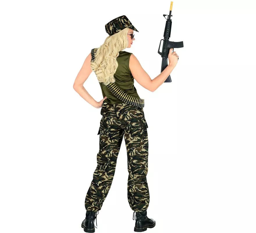 Translation missing: fr.Disfraz de Soldado camuflado verde para mujer