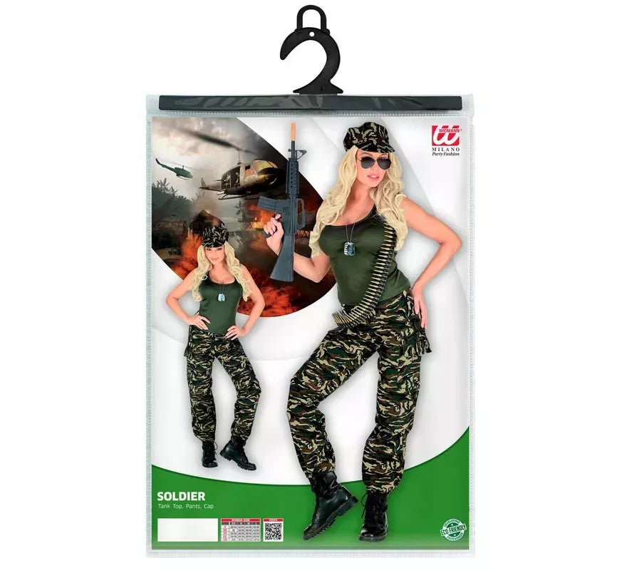 Translation missing: fr.Disfraz de Soldado camuflado verde para mujer
