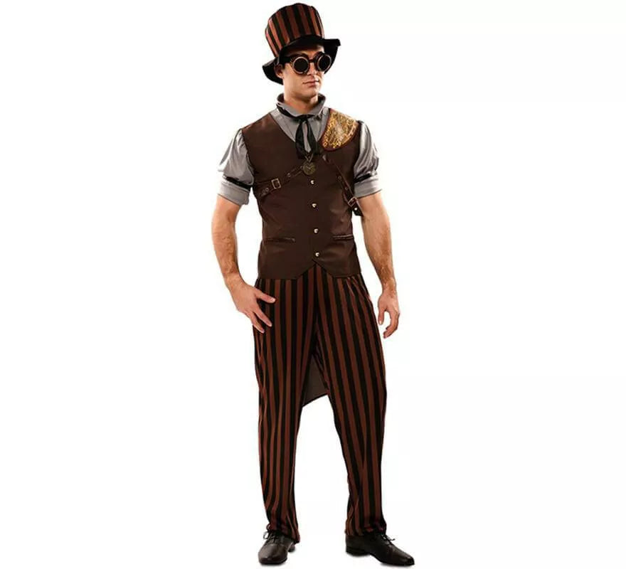 Translation missing: fr.Disfraz de Steampunk a Rayas para hombre