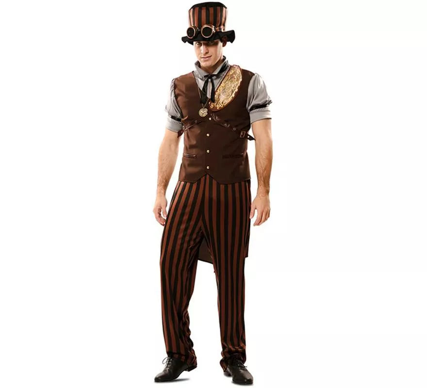 Translation missing: fr.Disfraz de Steampunk a Rayas para hombre