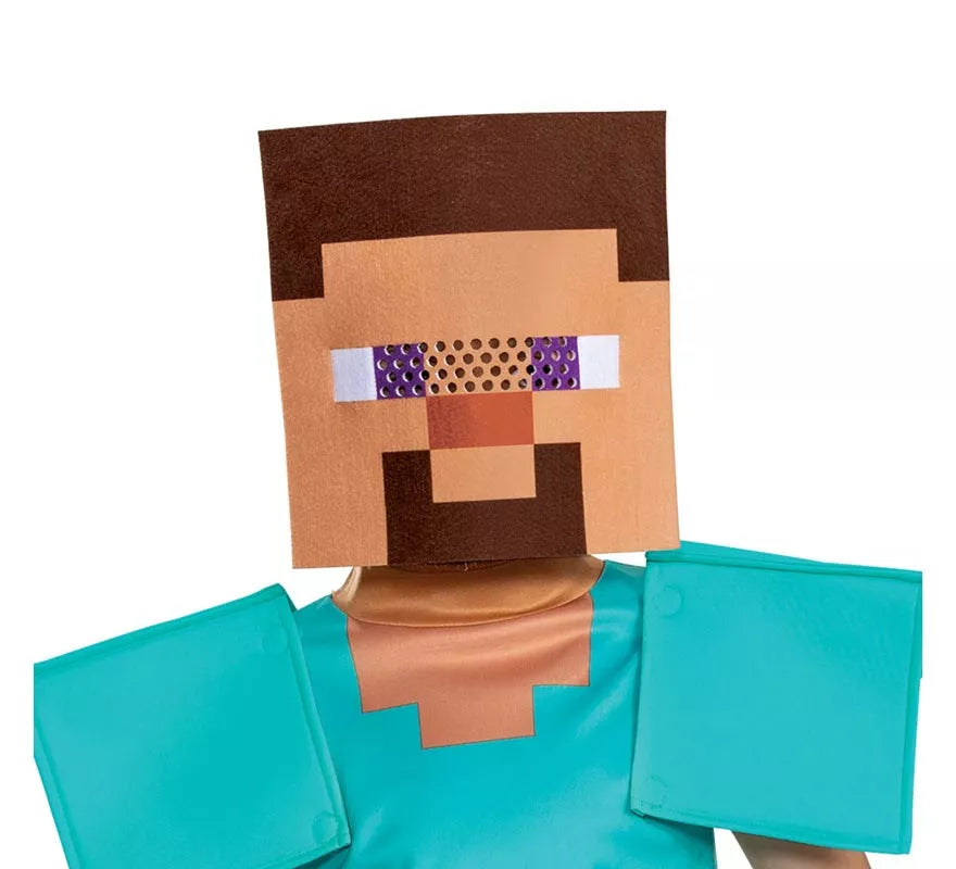 Translation missing: fr.Disfraz de Steve Minecraft con máscara para niño