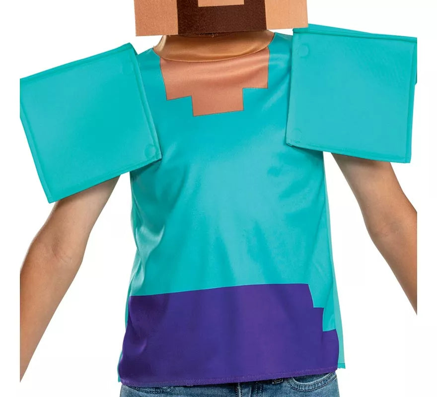 Translation missing: fr.Disfraz de Steve Minecraft con máscara para niño