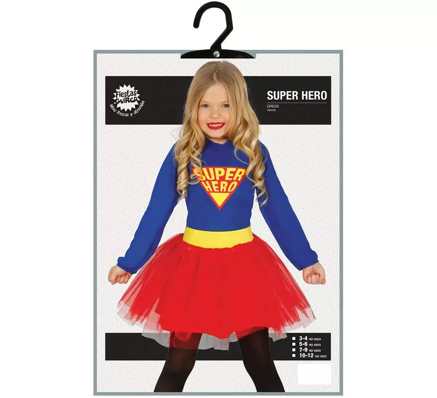 Translation missing: fr.Disfraz de Súper Heroína Azul y Rojo con tutú para niña