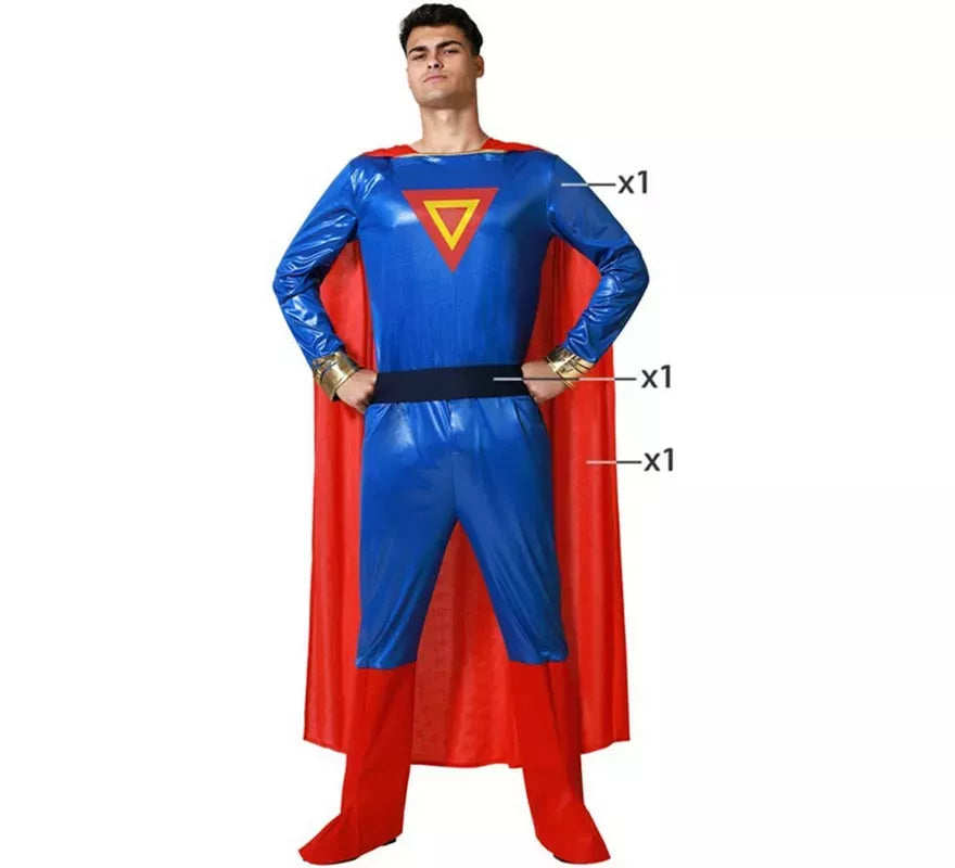 Translation missing: es.Disfraz de Súperheroe azul y rojo para hombre