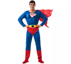 Déguisement de super héros bleu et rouge pour homme