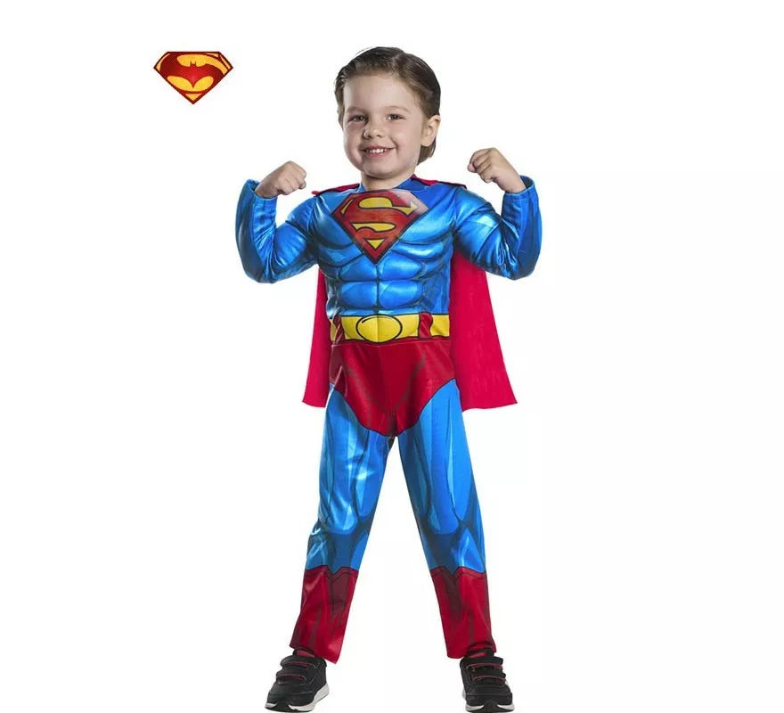 Translation missing: fr.Disfraz de Superman Black Line Preschool musculoso para niño