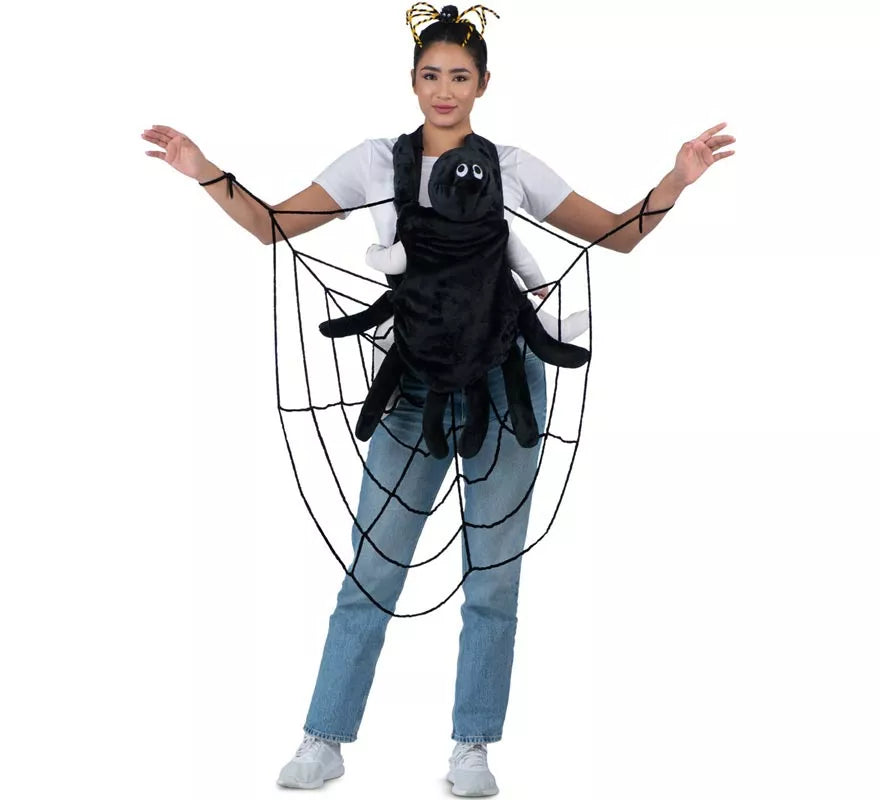 Translation missing: fr.Disfraz de Telaraña y Araña con cubremochila para adulto y bebé